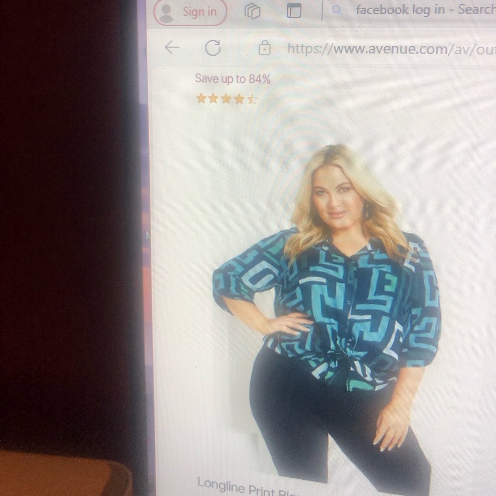 Long line print blouse
